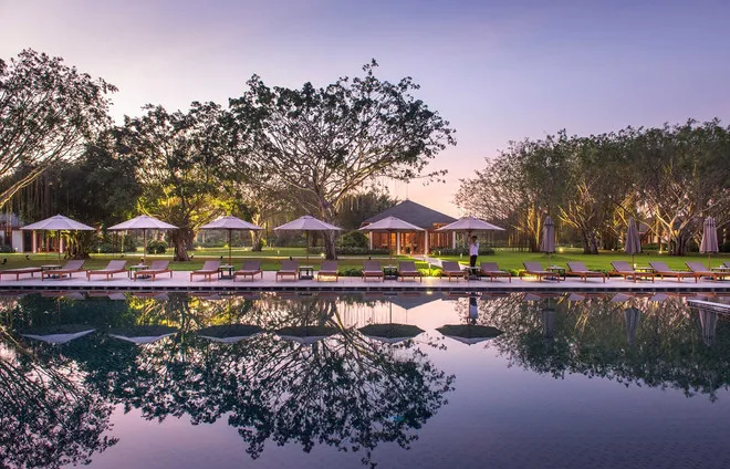 Bể bơi dưới tán cây cổ thụ tại Azerai Cần Thơ (Legacy Mekong), không gian nghỉ dưỡng yên bình ở Cồn Ấu