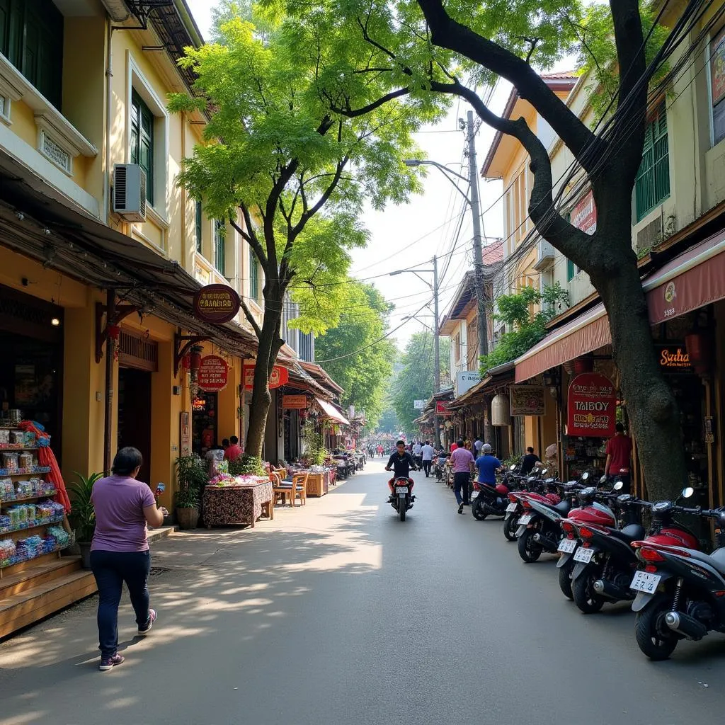 Đường Hùng Vương gần cửa hàng YODY Đông Hà, vị trí trung tâm thành phố