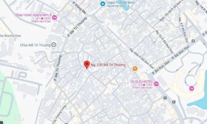 Vị trí ngõ 230 Mễ Trì và kết nối giao thông phía Tây Hà Nội