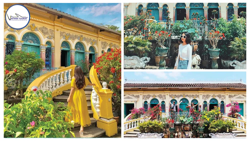 Nhà cổ Bình Thủy cách bến Ninh Kiều khoảng 7 km, kiến trúc Pháp