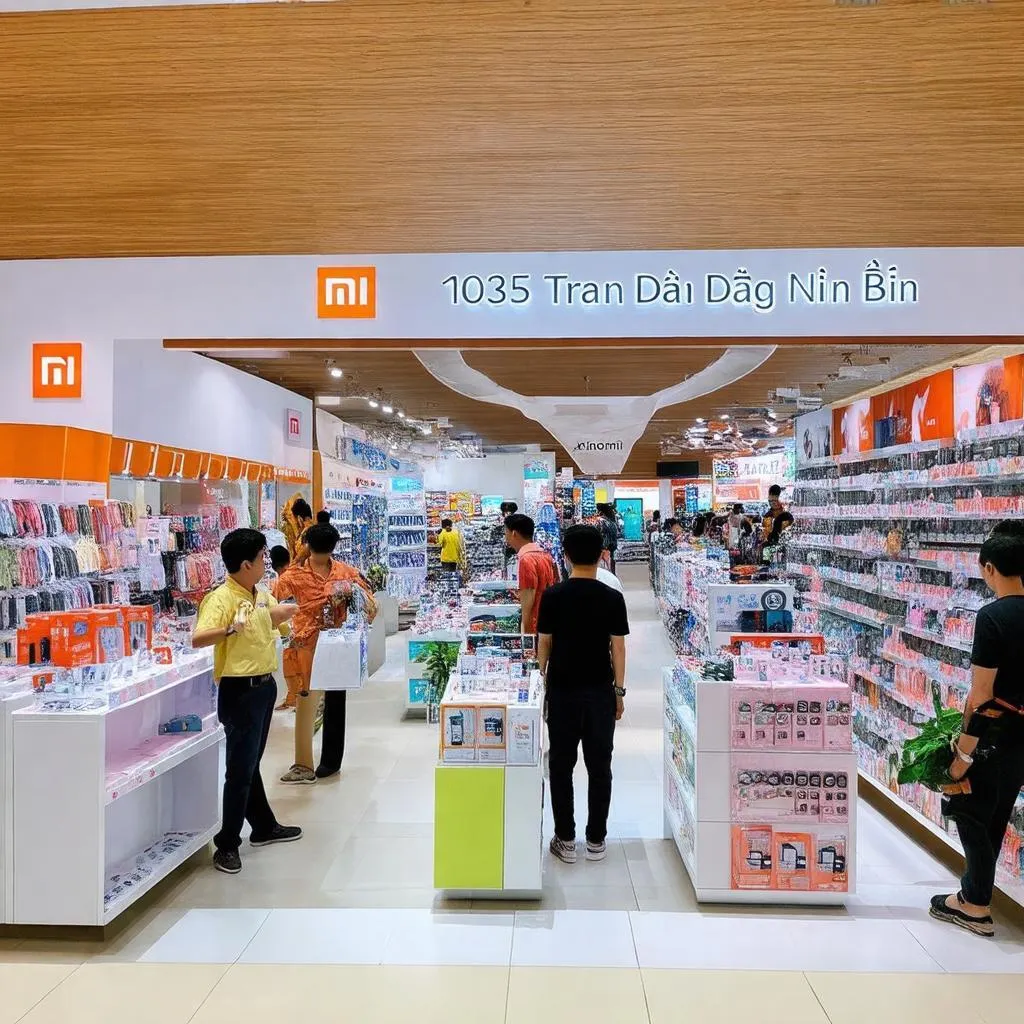 Kệ trưng bày sản phẩm Xiaomi chính hãng đa dạng tại Ninh Bình