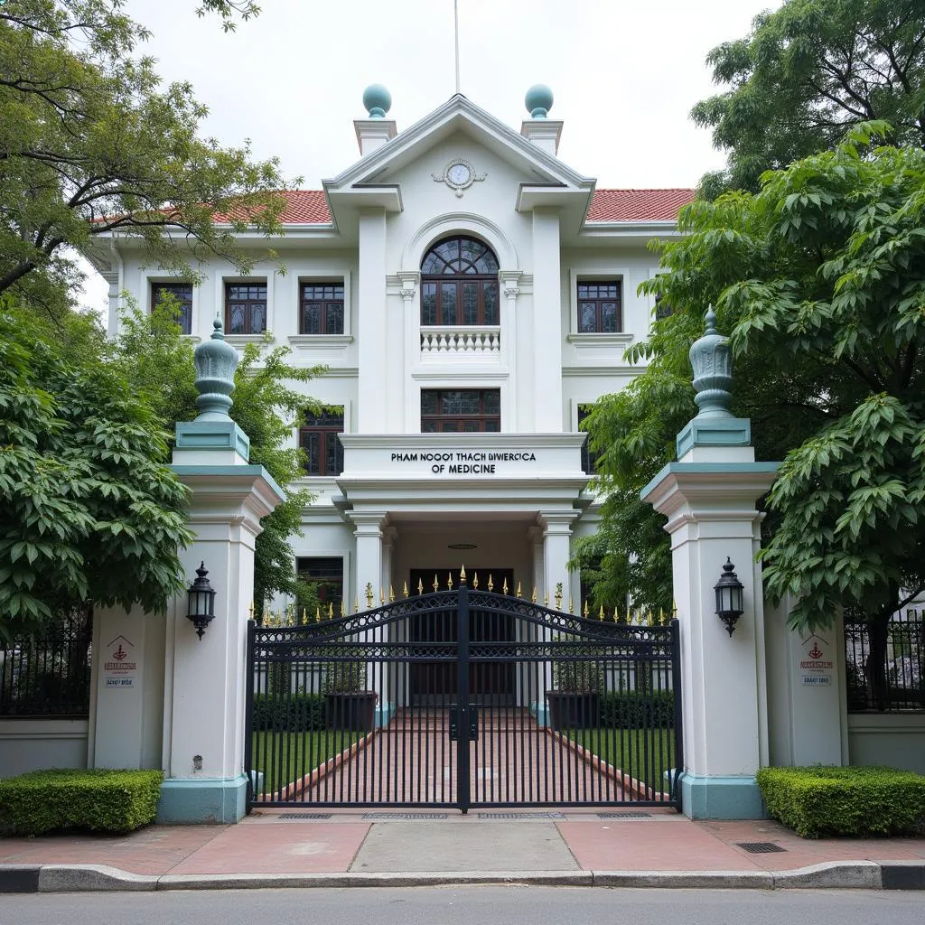Cổng Trường Đại học Y khoa Phạm Ngọc Thạch tại 86/2 Thành Thái Quận 10