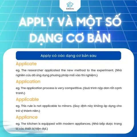 Ví dụ apply to trong ngữ cảnh học thuật và nộp đơn vào tổ chức