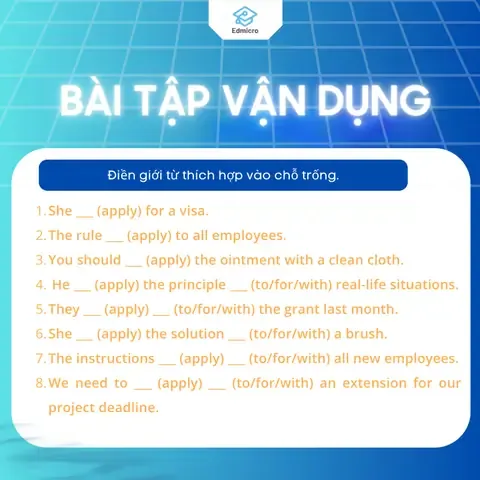 Ví dụ apply with trong ngữ cảnh bôi/thi công và hồ sơ đính kèm