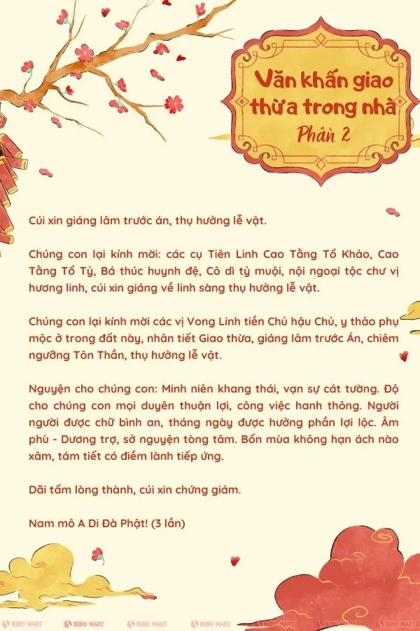 Bài khấn giao thừa – lưu ý trình tự nghi lễ theo vùng miền