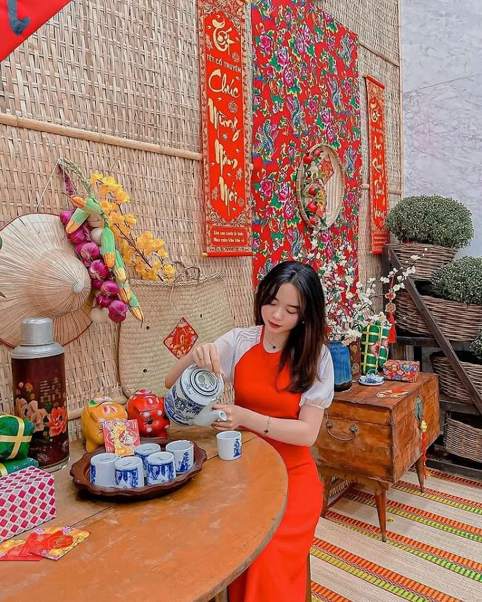 Góc check-in đậm không khí xuân tại Young tea & Coffee