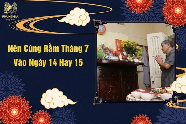 Gia đình dâng lễ rằm tháng 7 với hương hoa và trái cây