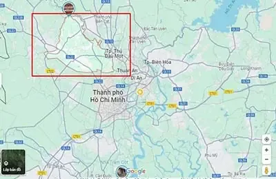 Bản đồ vị trí huyện Củ Chi và các hướng giáp ranh