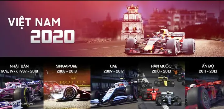 Khán giả cổ vũ tại trường đua F1 Hà Nội với các khán đài dựng giữa đô thị