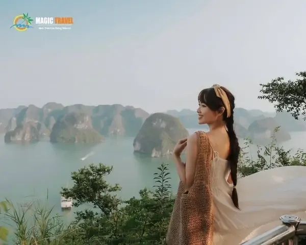 Du thuyền và thuyền kayak hoạt động giữa các đảo đá vôi ở Vịnh Hạ Long